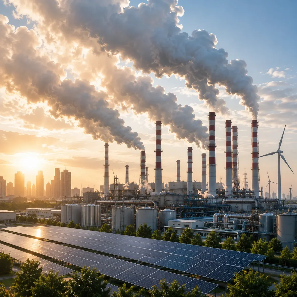 Industrial plant alongside solar generation